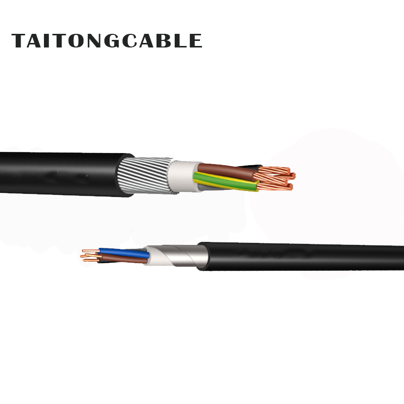 Kabel Listrik Berselubung PE Berinsulasi XLPE Konduktor Tembaga Lapis Baja Tegangan Rendah Kustom