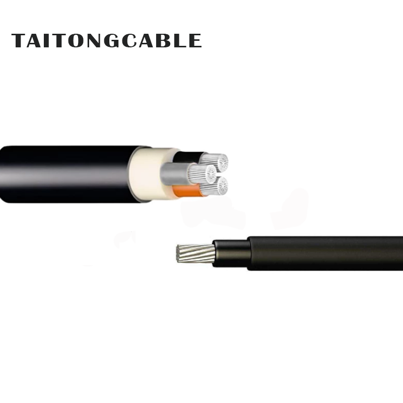Kabel Daya Berselubung PE Berinsulasi XLPE Konduktor Aluminium Tanpa Lapis Baja Tegangan Rendah Kustom