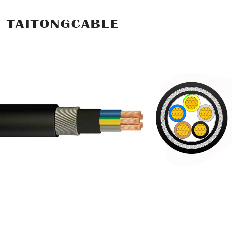 Kabel Daya Berselubung PVC Berinsulasi XLPE Lapis Baja SWA Konduktor Tembaga 2‑5 Inti Tegangan Rendah