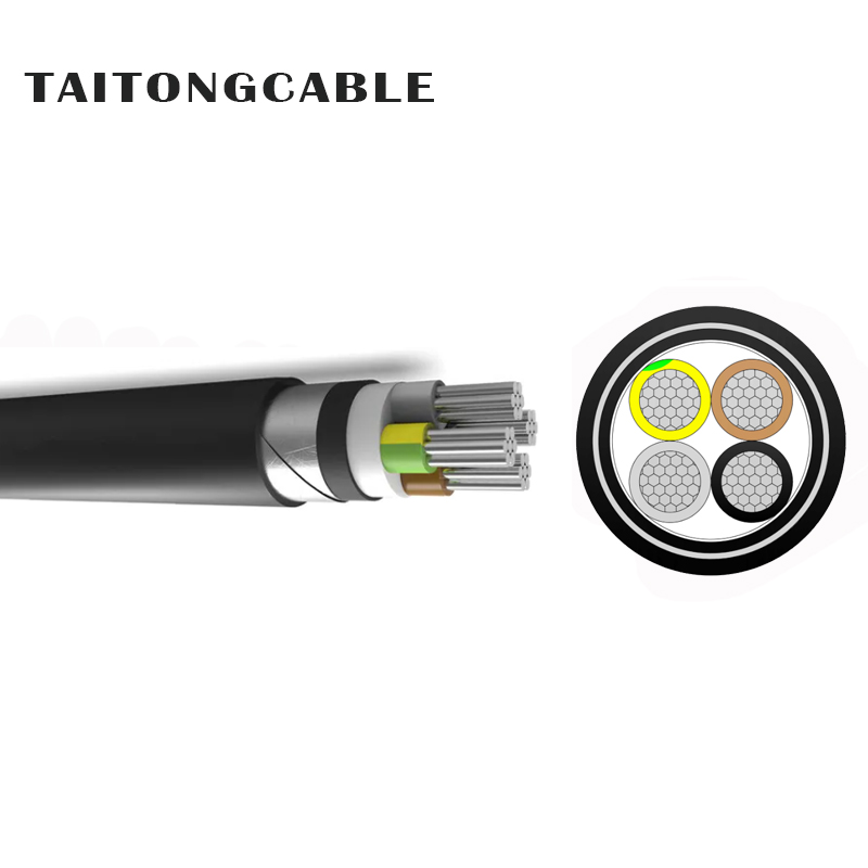 Tegangan Rendah 2-5-Core STA Konduktor Aluminium Lapis Baja Kabel Daya Berselubung PVC Berisolasi XLPE