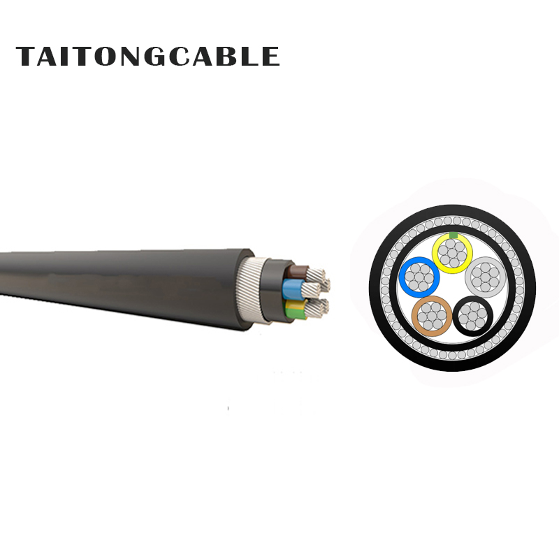 Kabel Daya Berselubung PVC Berisolasi XLPE Konduktor Aluminium Lapis Baja SWA 2-5 Inti Tegangan Rendah