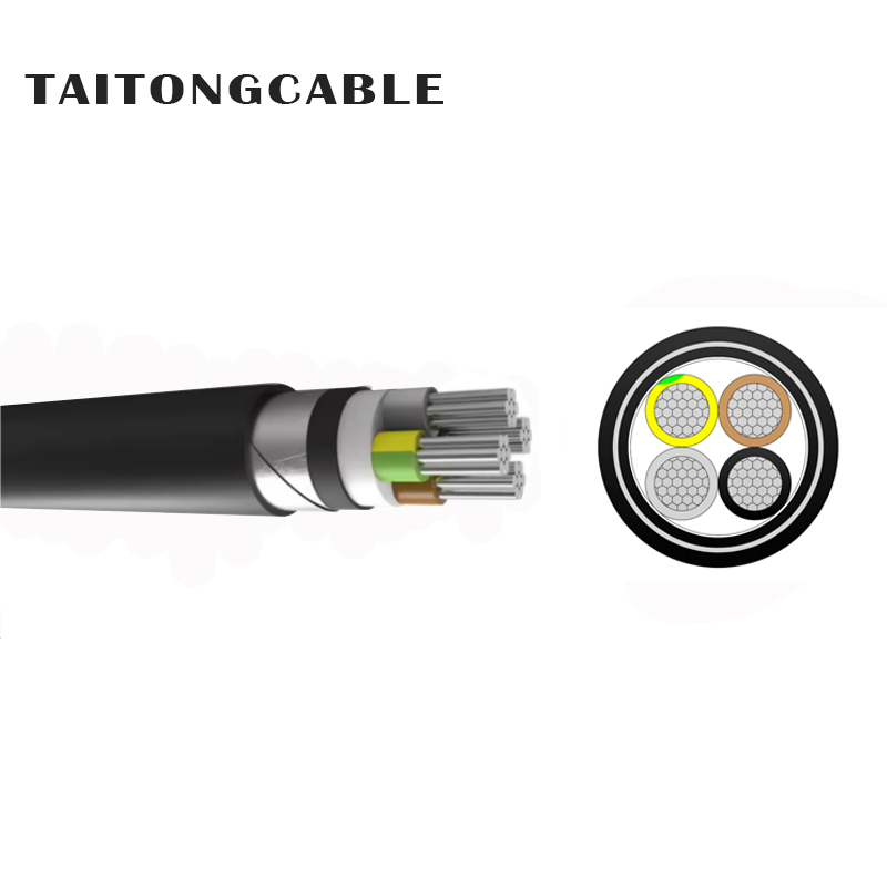 Tegangan Rendah 2-ke-5-core STA Steel Tape Aluminium Lapis Baja Berisolasi PVC dan Kabel Listrik Berselubung