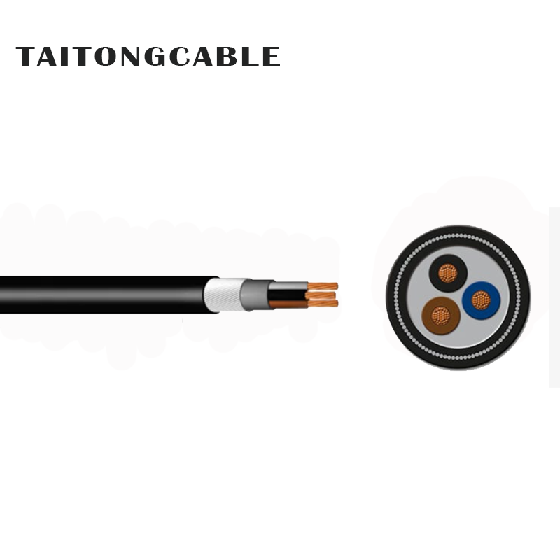 Kabel Berselubung PVC Lapis Baja SWA Berisolasi PVC Tembaga Multi-Inti Tegangan Rendah