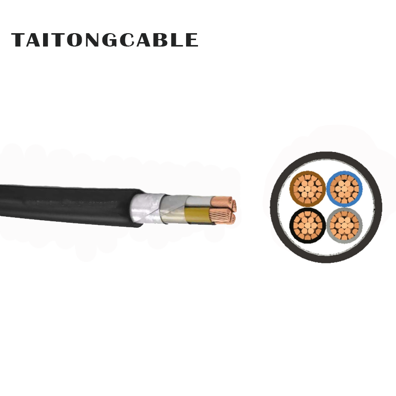 Kabel Daya Berisolasi dan Berselubung PVC Tembaga Lapis Baja STA Multi-inti Tegangan Rendah